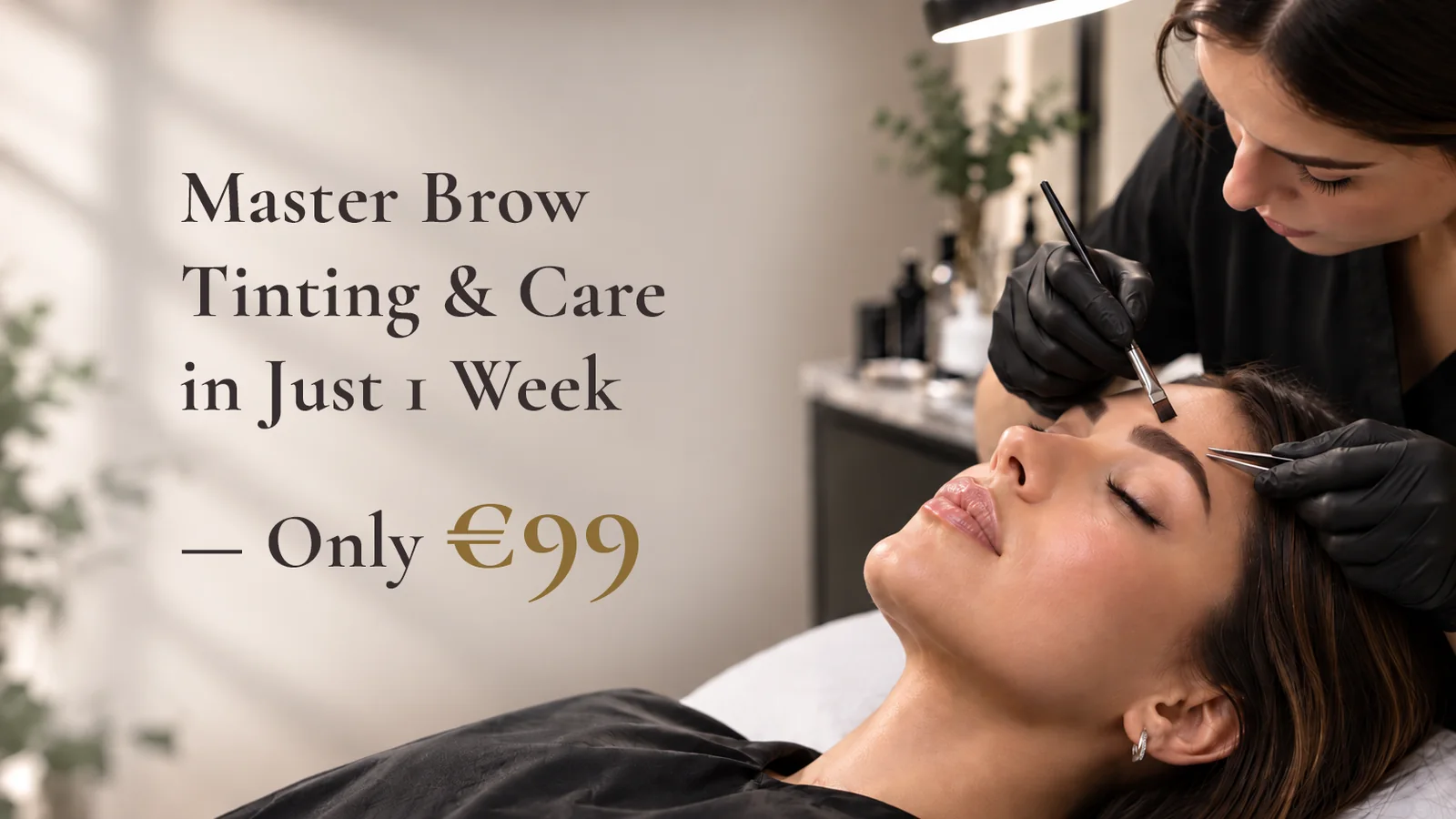 Brow tinting in a salon, with the offer: master brow tinting and care in one week for 99 euro